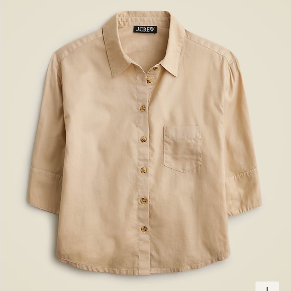 J crew Herringbone twill button-up shirt light khaki
